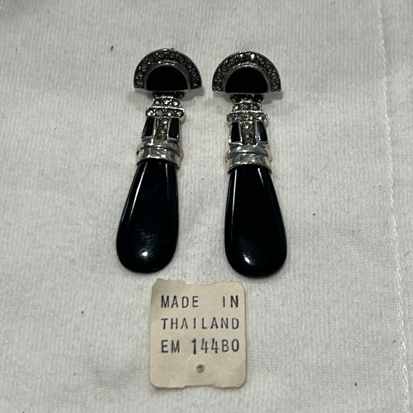 Vintage 925 Marcasite earrings with vintage butterfly broach - Picture 3 of 5